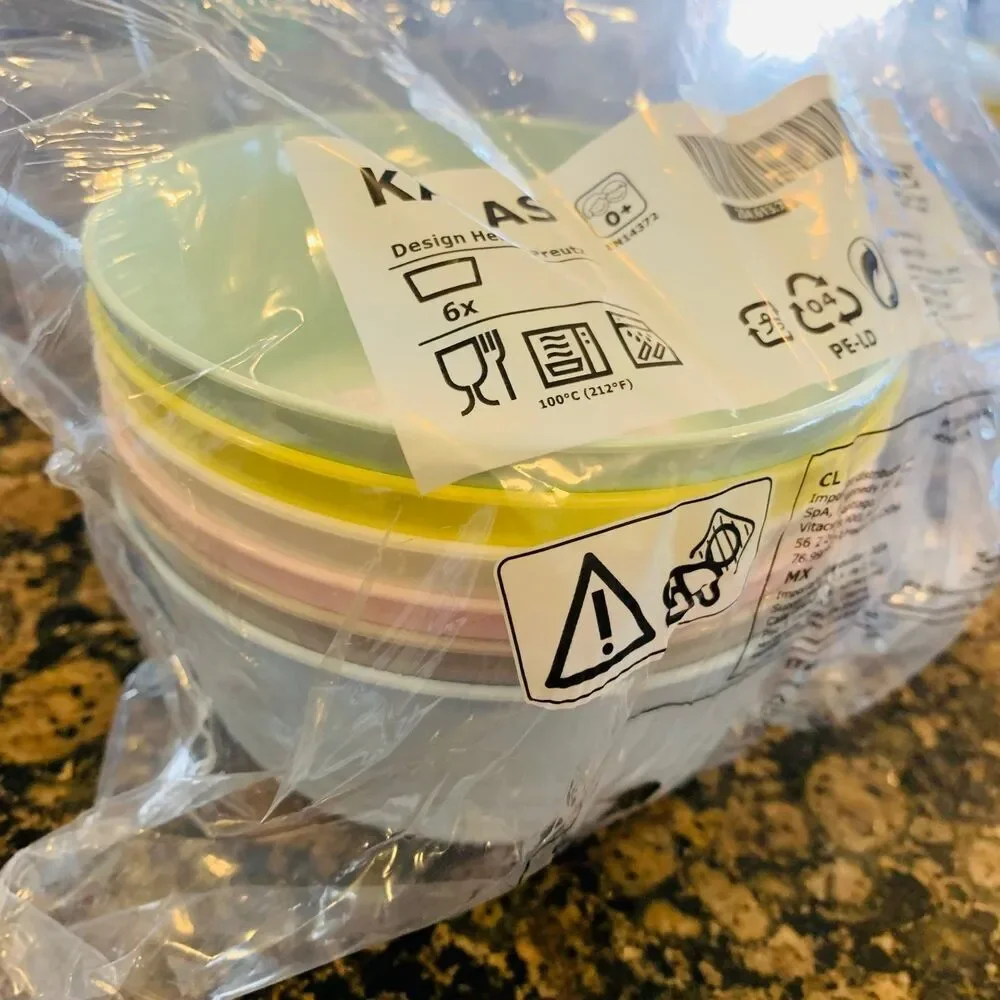 NWT IKEA KALAS Toddler/Little Kids & Kids Bowls 6-Pack Set, mixed pastel colors
